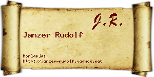 Janzer Rudolf névjegykártya
